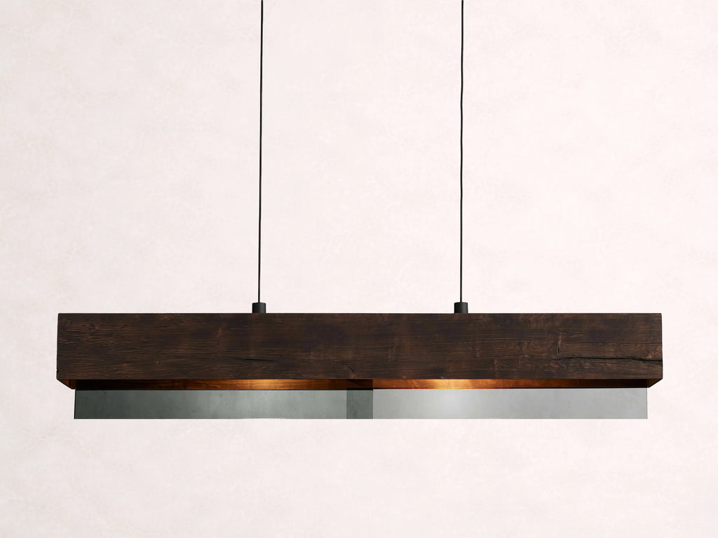 Lena Linear Wood Glass Chandelier 47'' 62