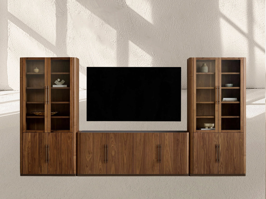 Piermont Modular Glass Media Cabinet Set