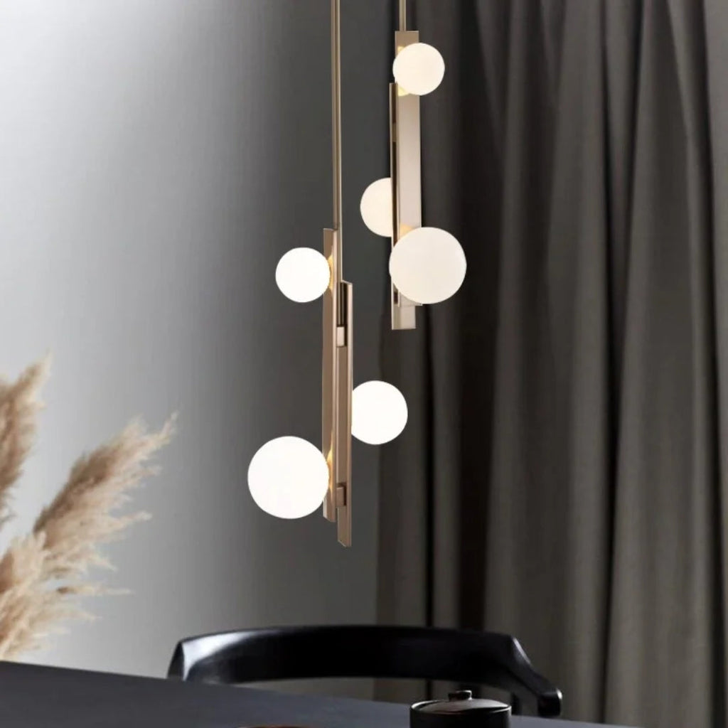 Modern 3-Light Glass Ball Chandelier for Low-ceiling