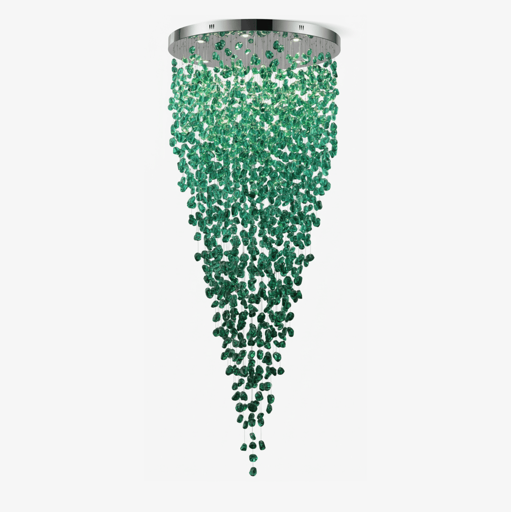 Crystal Stone Crystal Spiral Chandelier