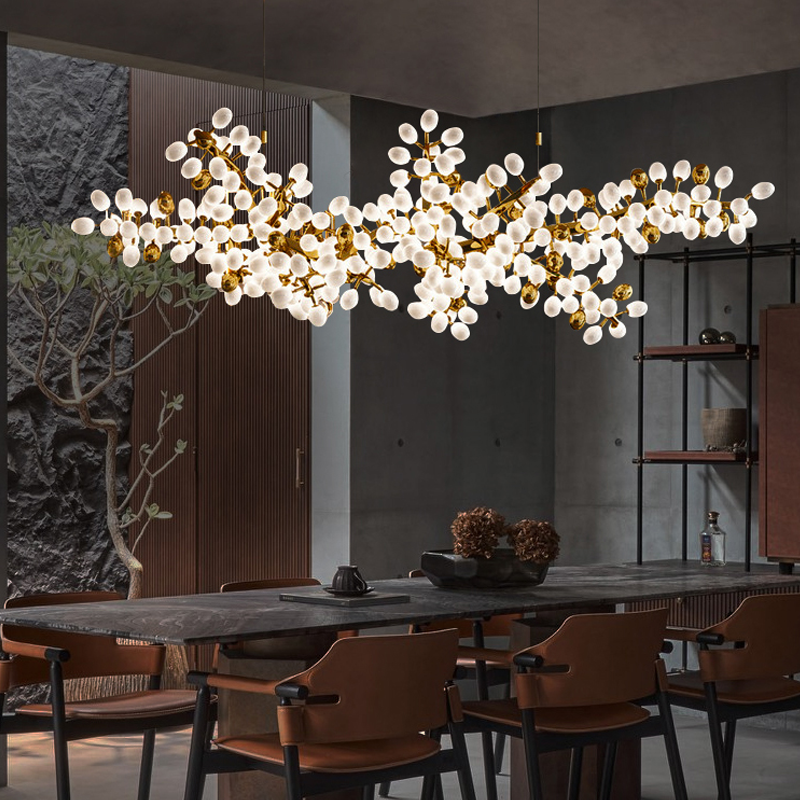 Modern Artistic Linear Elegant Grape Extra Large Branch Chandelier