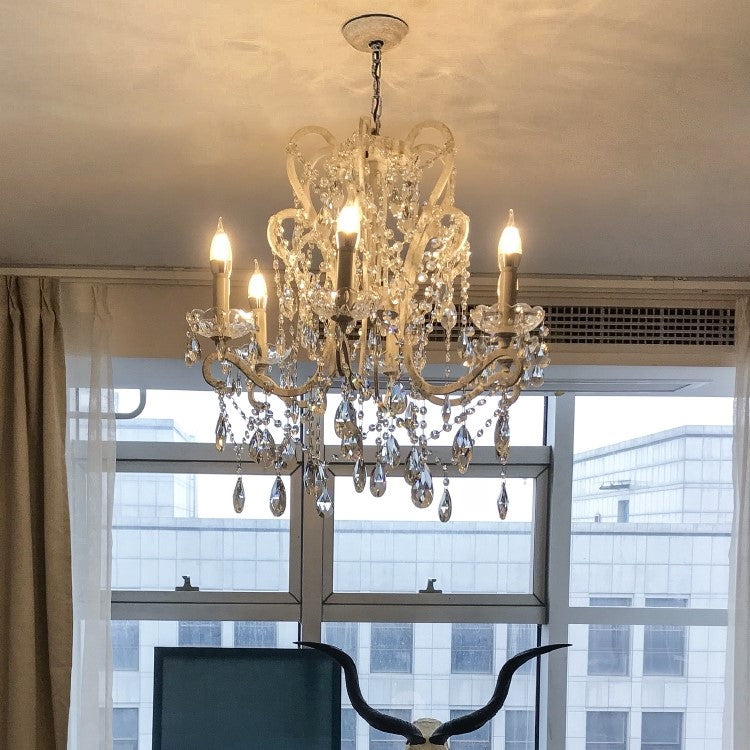Nordic Vintage Candle Pendant Romantic Crystal Chandelier for Bedroom / Dining Room / Living Room
