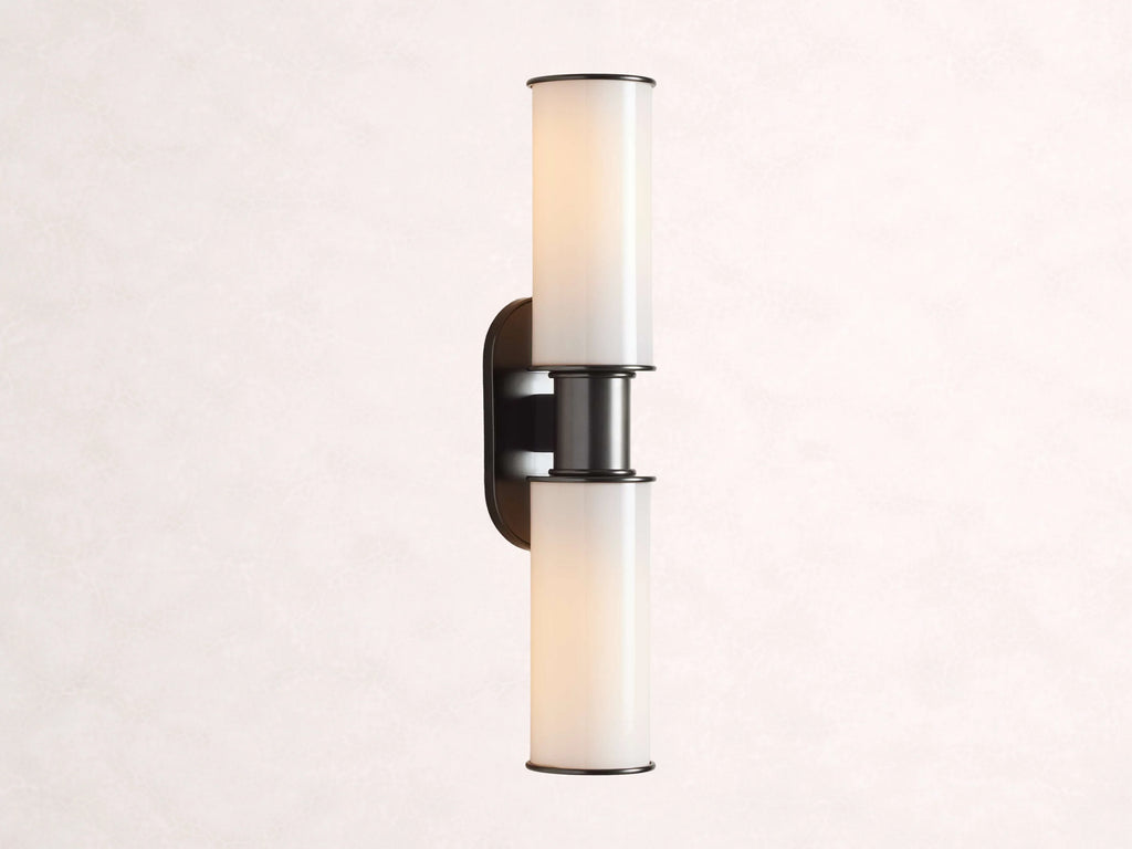 Harlin 2-Light Bronze Wall Sconce in Milk