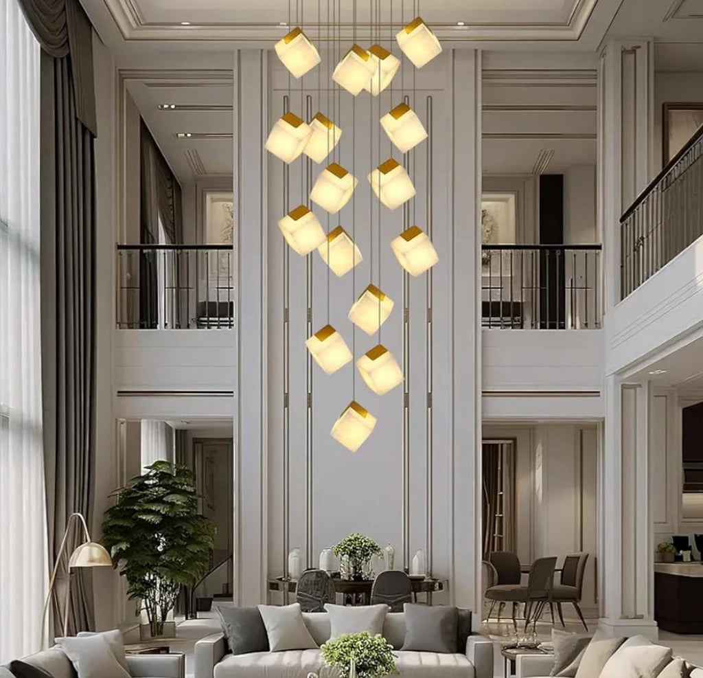 Alabaster Cubic chandlier 5