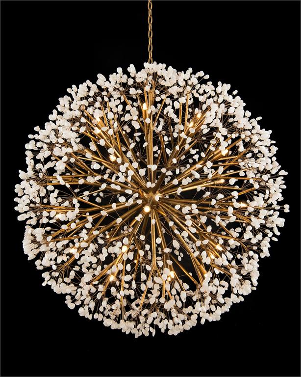 Spherical Thirty-Light Quartz Chandelier  43.5