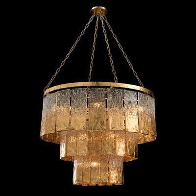 TWILIGHT SIXTEEN-LIGHT SLUMPED GLASS CHANDELIER