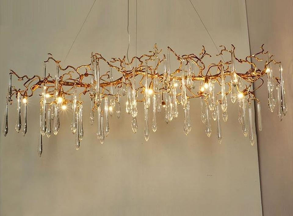 Adelena Branch Crystal Droplet Chandelier