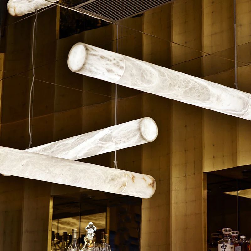 Alabaster Cylindrical Chandelier 47.2