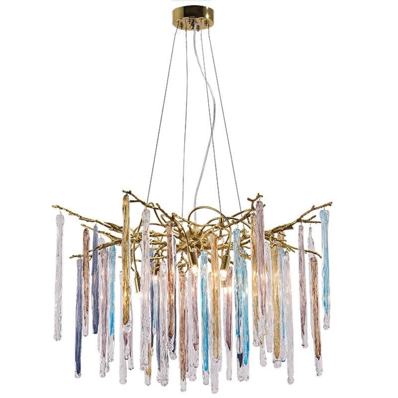 Glass Rainbow Chandelier - Colorful Chandelier Lighting - Funky Chandelier With Colored Glass