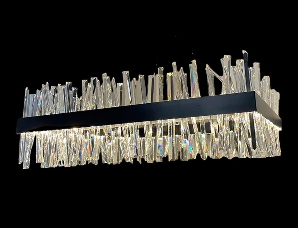 Bea Black Clear Crystal Square Contemporary Chandelier
