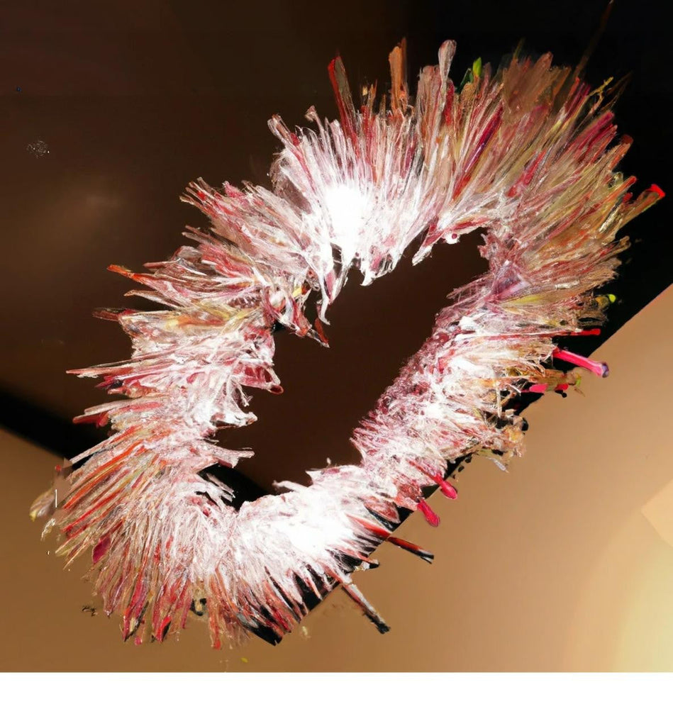 Camellia Elegant Pink & Clear Abstract Glass Art Chandelier
