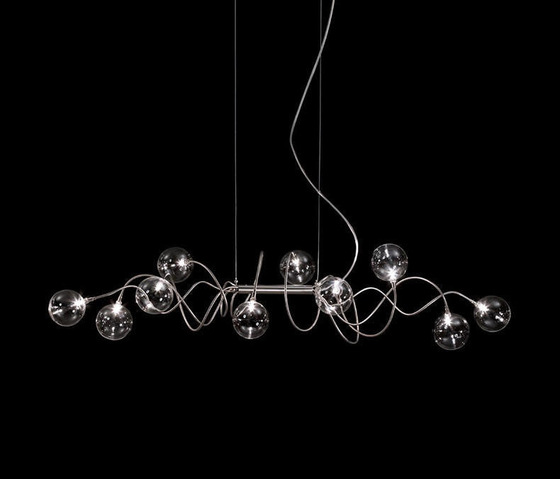 Black Spiral Smoked Grey Dining Room Chandelier