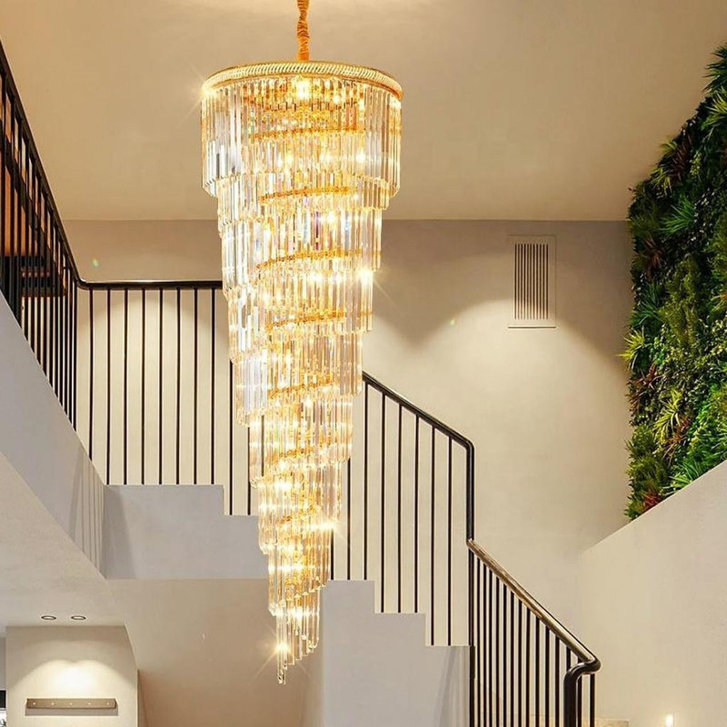 Large Chandeliers For Vaulted Ceilings - High End Crystal Chandeliers - Spiral Staircase Chandelier