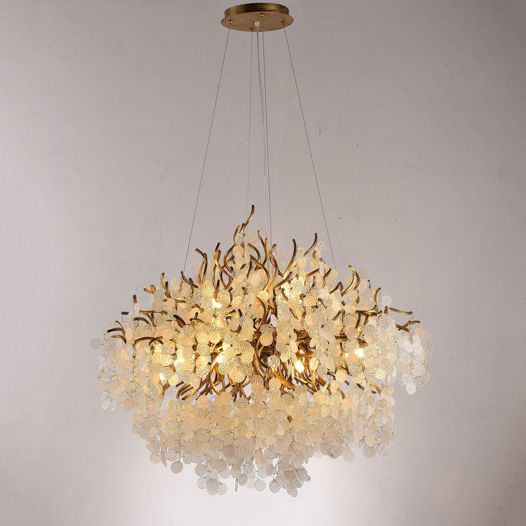 Organic Branch Round Penny Chandelier