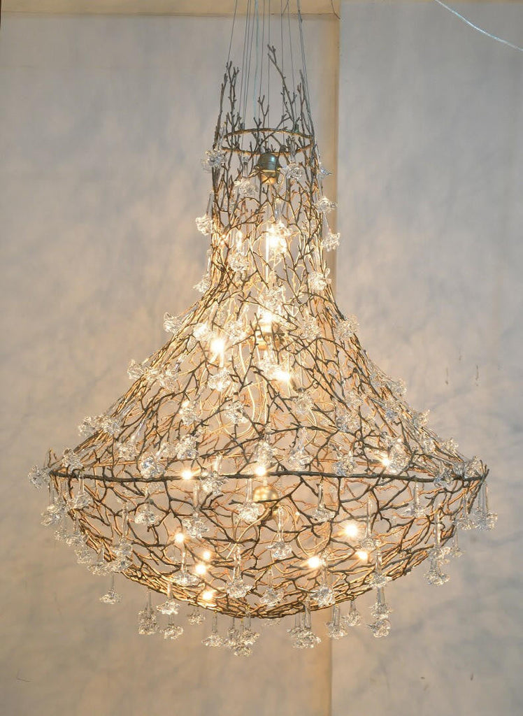 Gold French Circular Crystal Chandelier