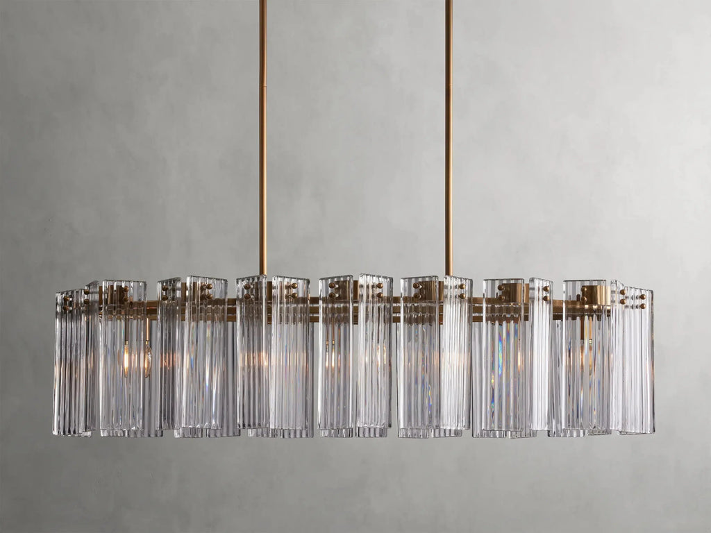 Delsie Oval Art Glass Chandelier 51''63''72''L
