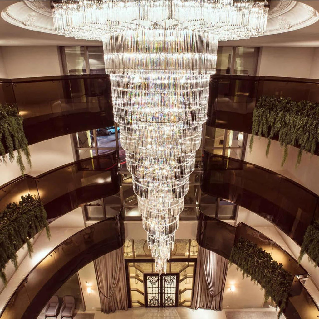 Elizabeth Long Crystal Grand Entry Chandelier