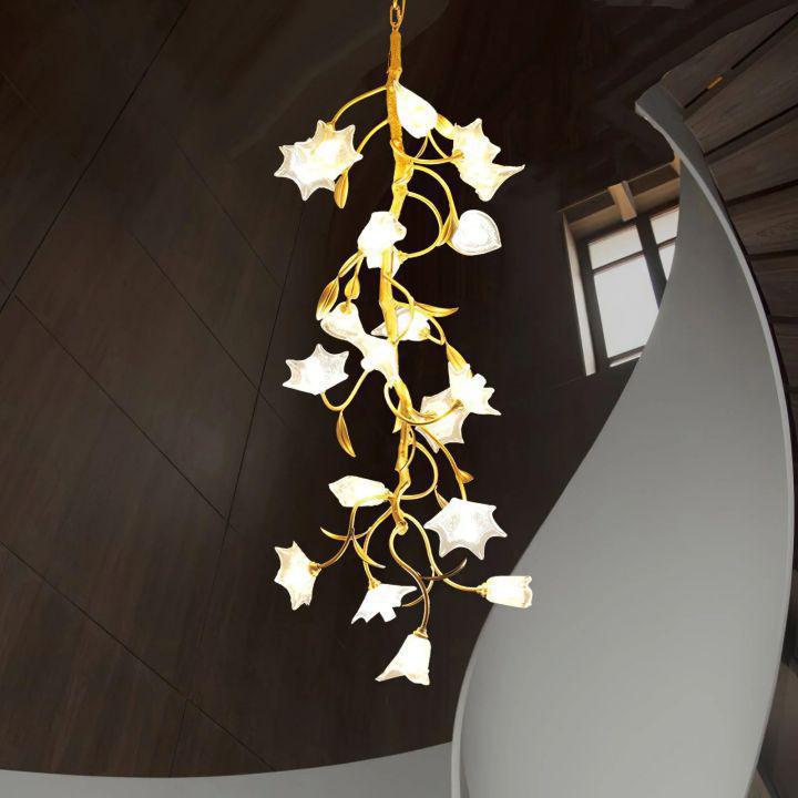 Ezra Flower Crystal  Branch Chandelier