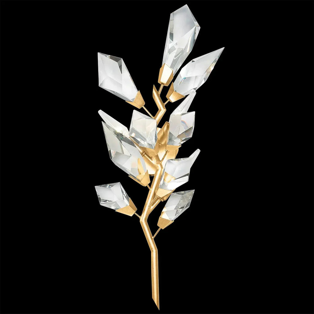 Addison Gold Leafed 27″ Crystal Sconce