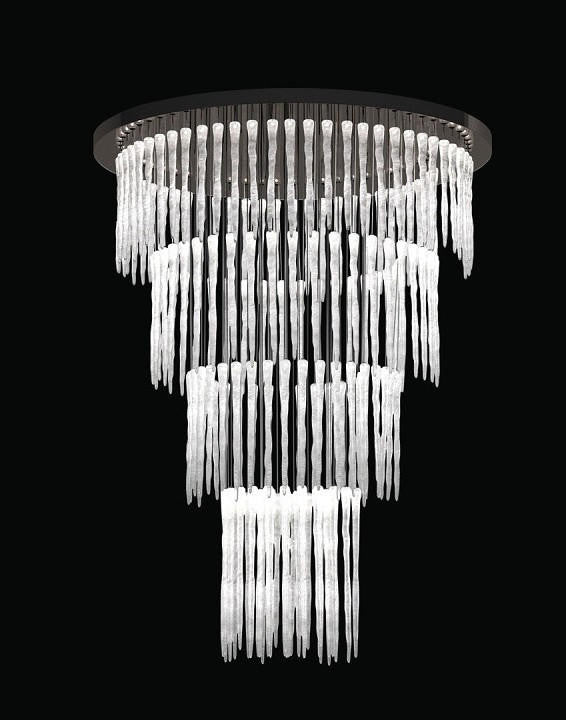 Ghiaccio Hand Blown Crystal Glass Icicle Chandelier