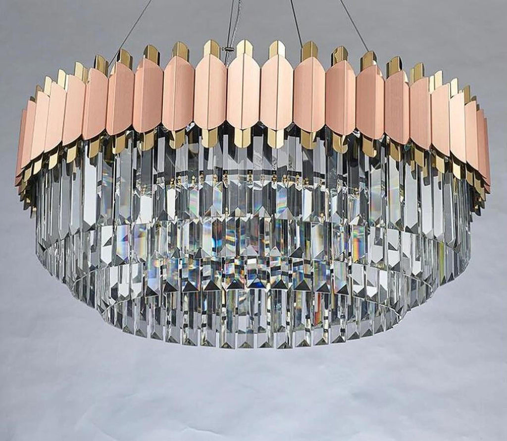 Giovanna Luxury Clear Crystal Pink Chandelier Modern Design