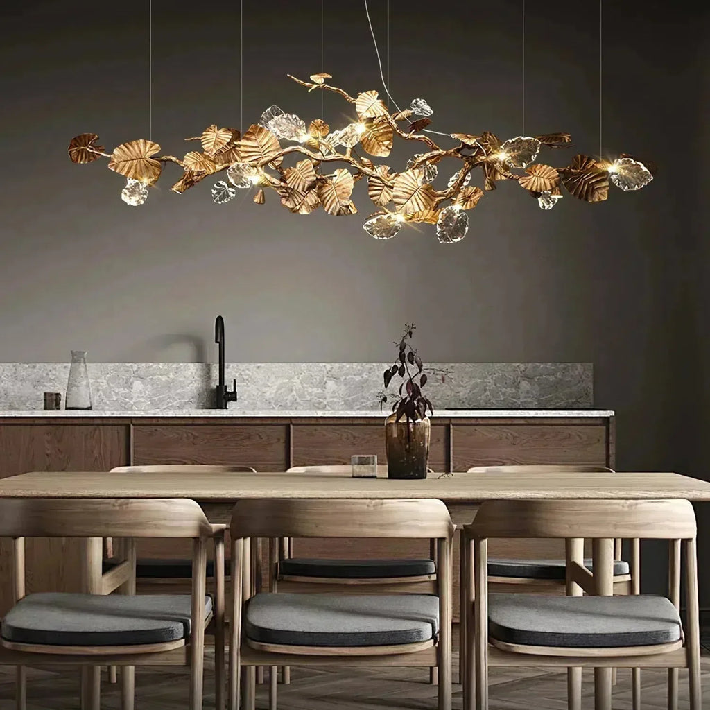 Gold Leaf Branch Chandelier