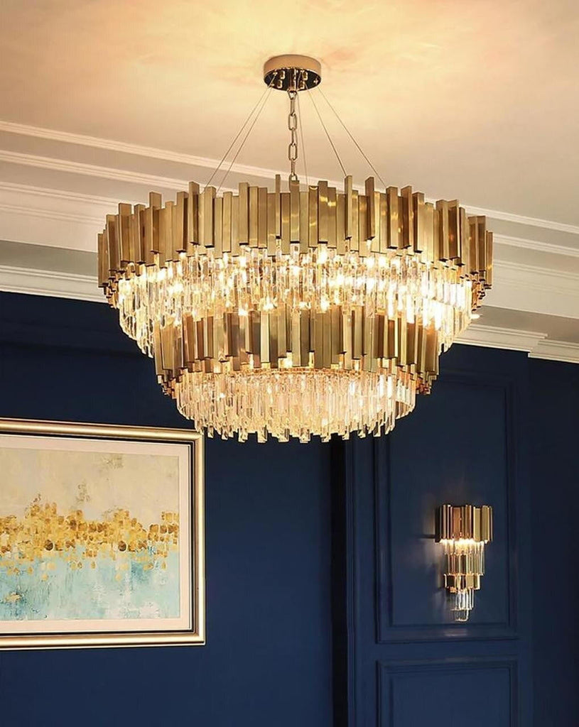 Louis Decadent Gold Clear Crystal Chandelier