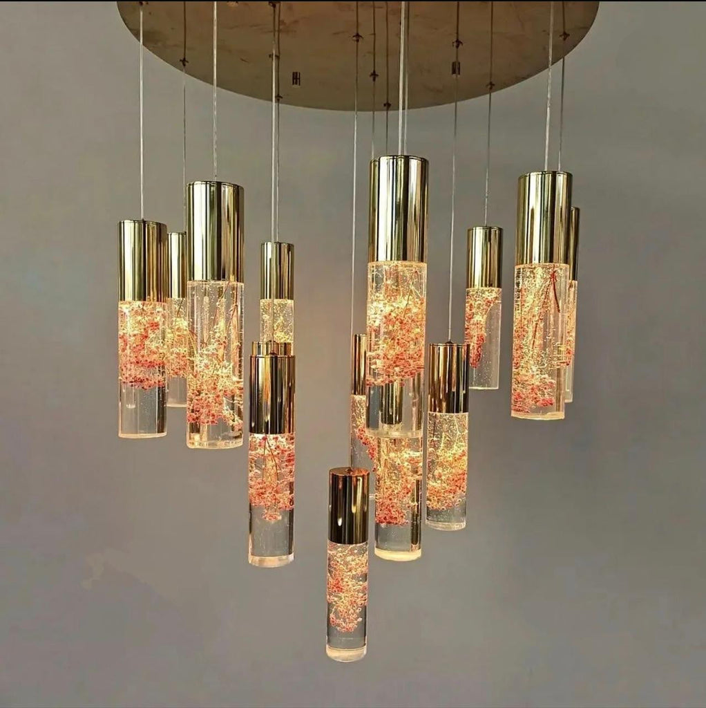 Lulia Elegant Flower Butterfly Resin Chandelier Pendant