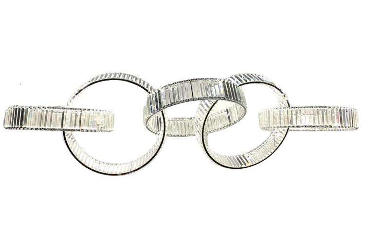 Chrome Circle Luxury Crystal Loop Chandelier