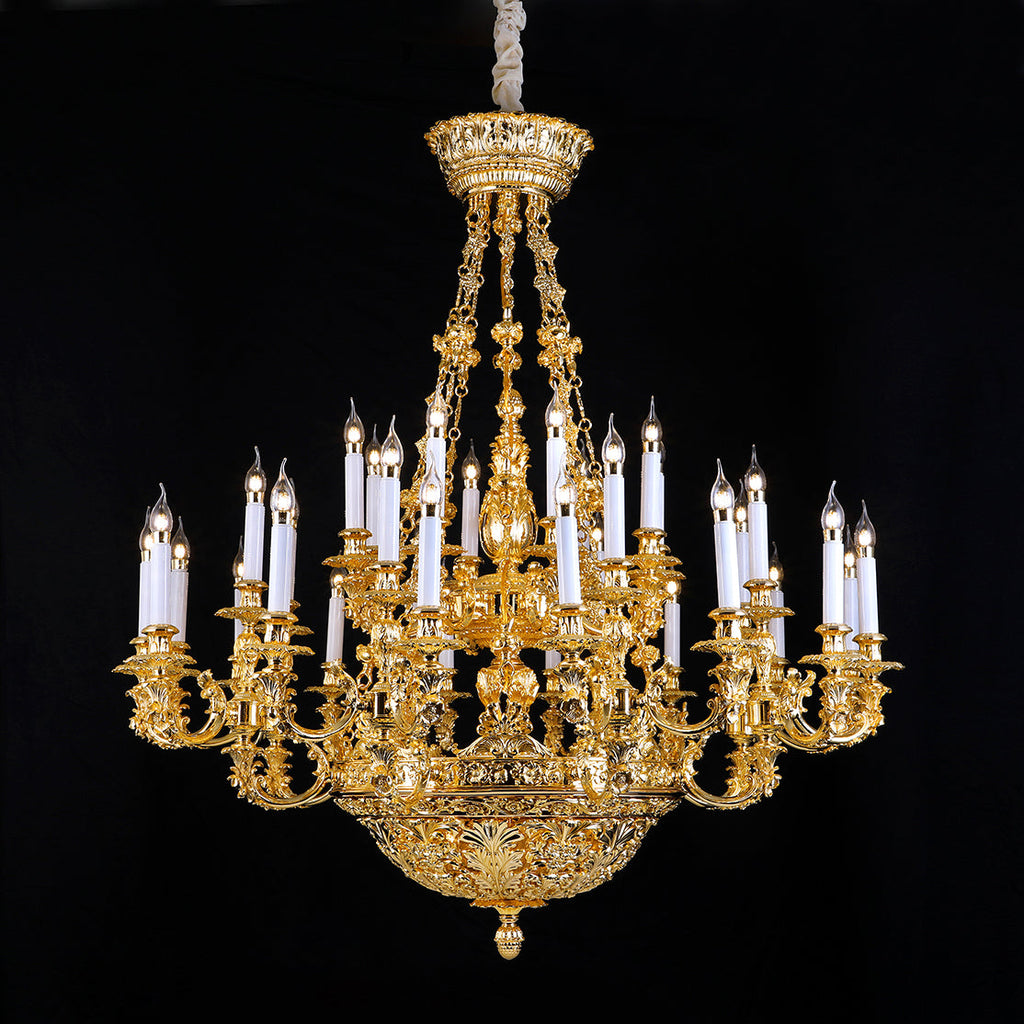 mid century chandelier brass