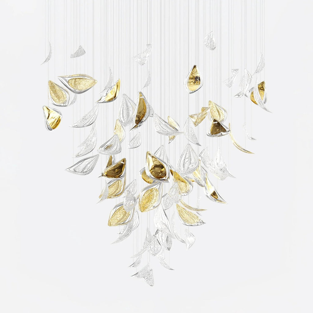 Golden Floating Leaves Chandelier