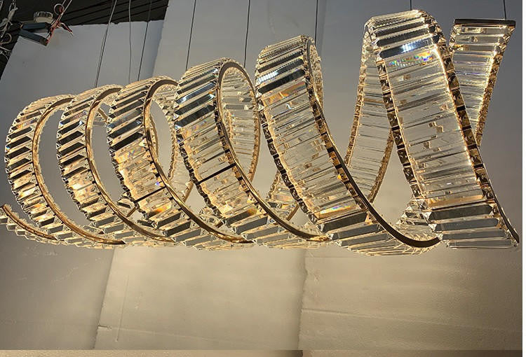 Ryla Modern Crystal Spiral Chandelier
