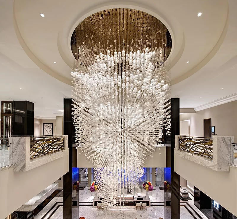 Large Luxurious Crystal Round Hotel Chandelier