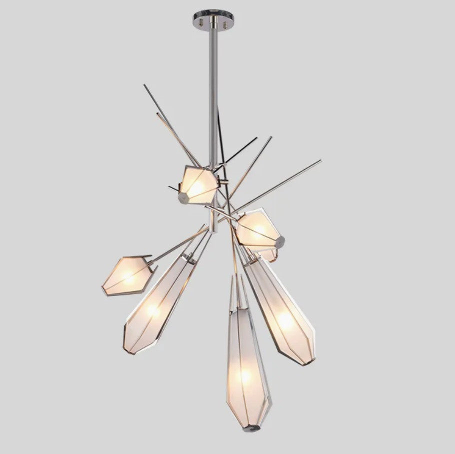 Luxe Modern Designer Chandelier – Black, Gold or Chrome Finish