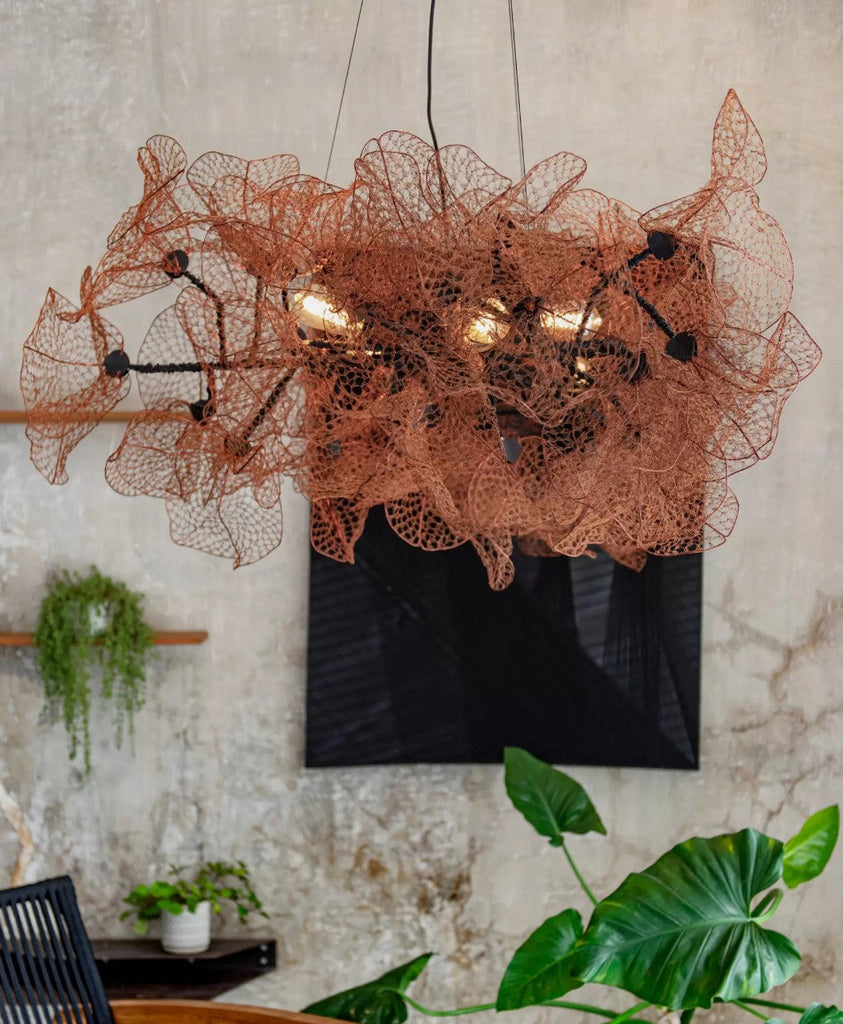 Luxury Rustic Copper Chandelier – Artisan Pendant Lighting