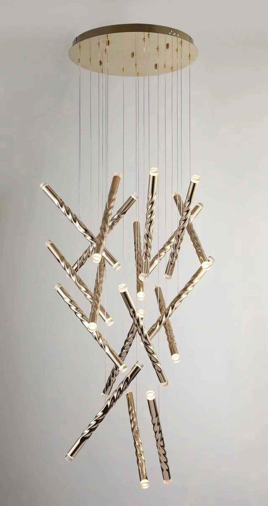 Modern Gold Hanging Light Fixtures - Contemporary Gold Chandelier - Chandelier In Gold Or Chrome