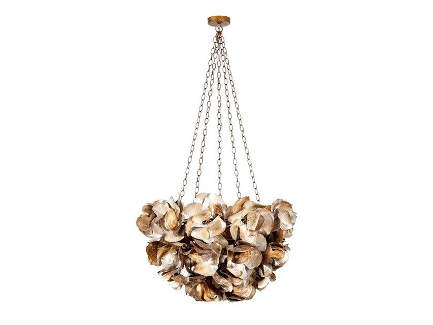 Oyster Shell Effect Chandelier – Rustic Italian Design Luxury Pendant Lighting